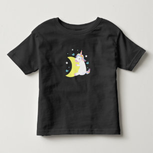 Camiseta Infantil Unicórnio Fofo na Lua – Bebê Menina Personalizado