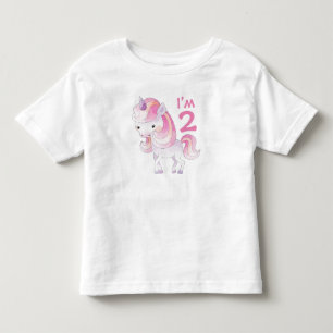 Camiseta Infantil Unicórnio Rosa Fofo com Idade da Criança