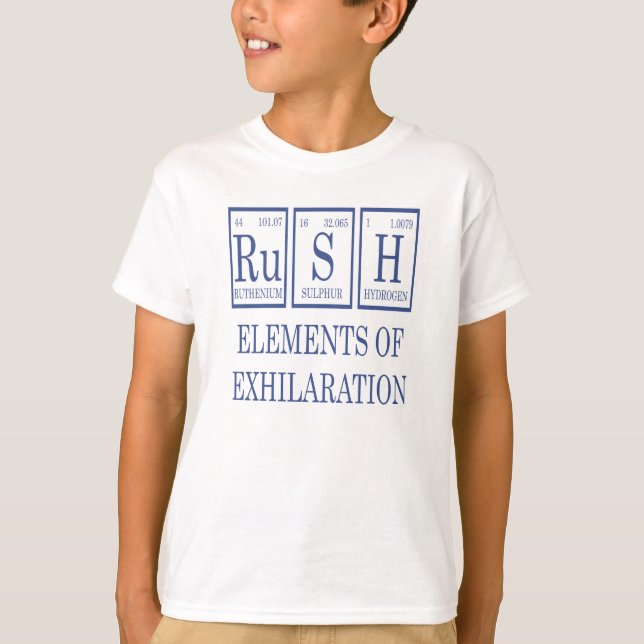 Camiseta Infantil Unisex Rush Elements Of Exhilara (Frente)