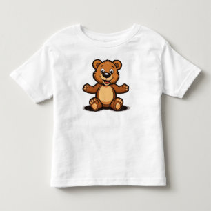 Camiseta Infantil Ursa de pelúcia de desenho animado fofo sentada