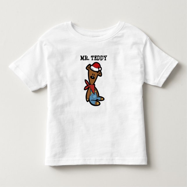 Camiseta Infantil Ursinho na fantasia de Natal (Frente)