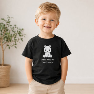 Camiseta Infantil Urso Ama Muito Jesus Roupa de Bebê Cristão