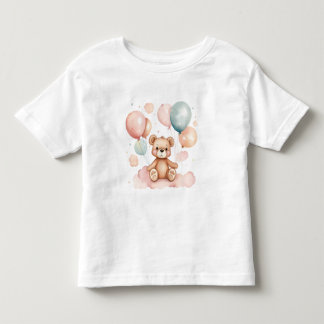 Camiseta Infantil Urso Balão de Pequena Cana-d-Água Cura na Nuvem