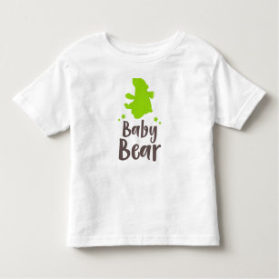 Camiseta Infantil Urso Bebê, Cubo Urso, Urso Bonito, Estrelas - Verd