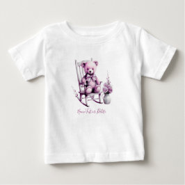 Camiseta Infantil Urso Bebê Rosa Aquarela
