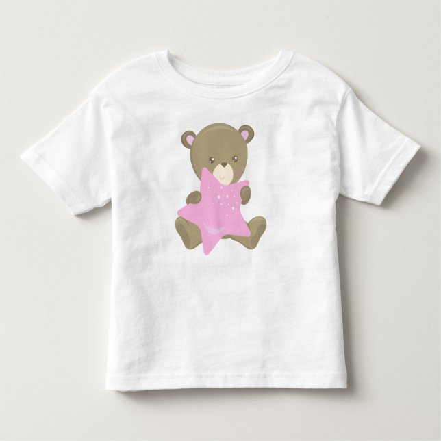 Camiseta Infantil Urso Bonito, Urso Pequeno, Urso Bebê, Urso Com Est (Frente)
