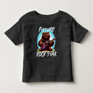 Camiseta Infantil Urso Colorido do Futuro Rock Star