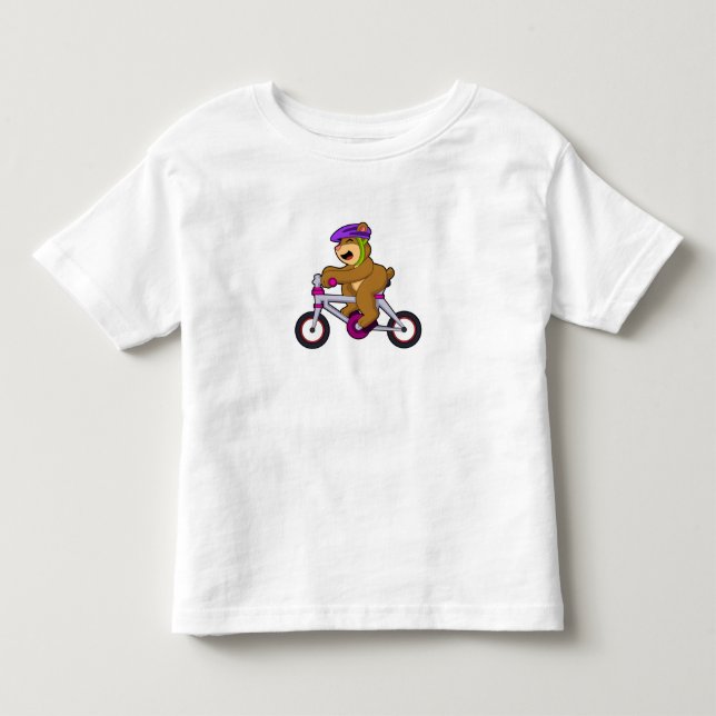 Camiseta Infantil Urso com Bicicleta & Capacete (Frente)