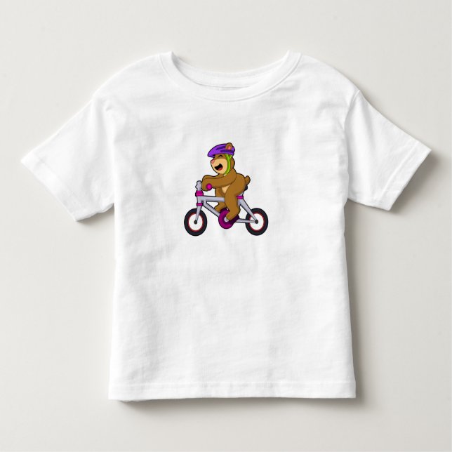 Camiseta Infantil Urso com Bicicleta e Capacete (Frente)