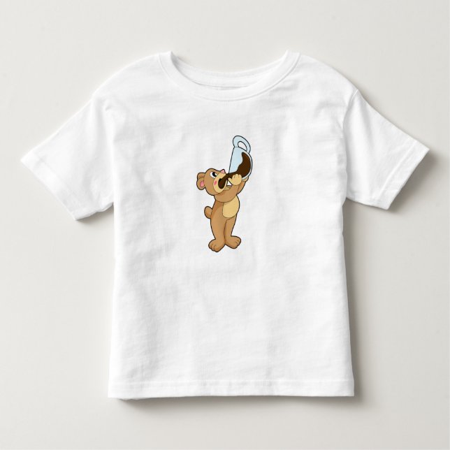 Camiseta Infantil Urso com Taça de Café (Frente)