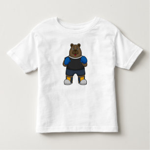 Camiseta Infantil Urso como Boxer com luvas in a box