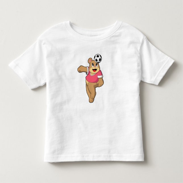 Camiseta Infantil Urso como jogador de futebol com Soccer.PNG (Frente)