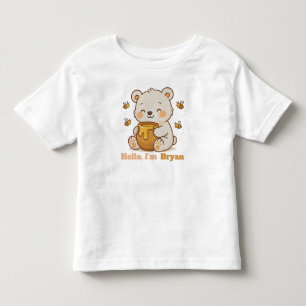Camiseta Infantil Urso de Abraço de Mel Ilustração Personalizada de