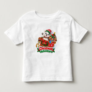 Camiseta Infantil Urso de Aventura de Natal (Menino)