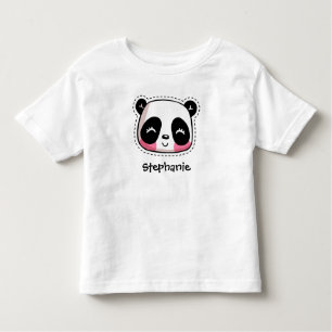Camiseta Infantil Urso de Panda Kawaii Bonito com Nome Personalizado