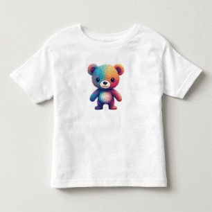 Camiseta Infantil Urso de pelúcia colorido em mosaico