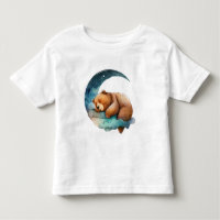 Urso de Teddy Bonito Dormindo na Lua Crescente