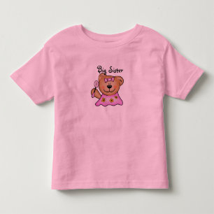 Camiseta Infantil Urso de Teddy, Grande Irmã Bonita, de Rosa