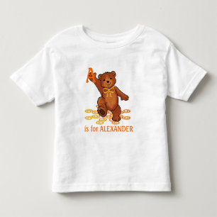 Camiseta Infantil Urso de ursinho de Brown do divertimento com arco