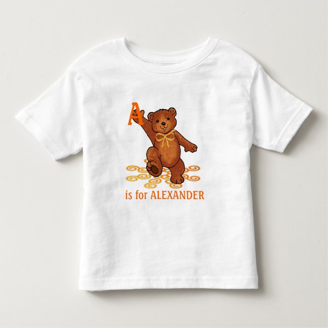 Camiseta Infantil Urso de ursinho de Brown do divertimento com arco (Frente)