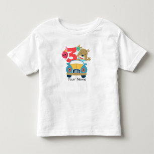 Camiseta Infantil Urso do aniversário de 3 anos
