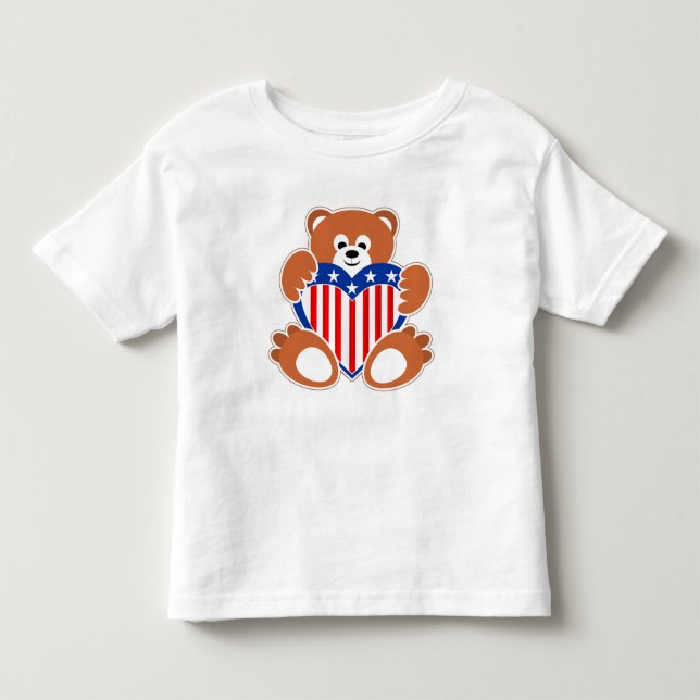 Camiseta Infantil Urso do Dia da Independência (Frente)