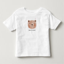Camiseta Infantil Urso Doce Fofo | Madeira Minimal