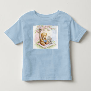 Camiseta Infantil Urso e Coelho Lem um Livro