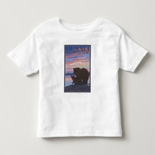 Camiseta Infantil Urso e Cub - Parque Nacional Denali, Alasca
