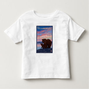 Camiseta Infantil Urso e Cub - Yellowstone ocidental, Montana