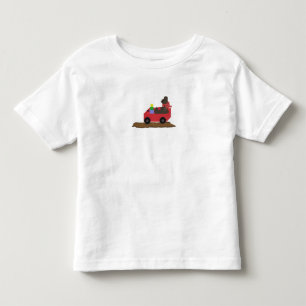 Camiseta Infantil Urso em Carrinho Vermelho