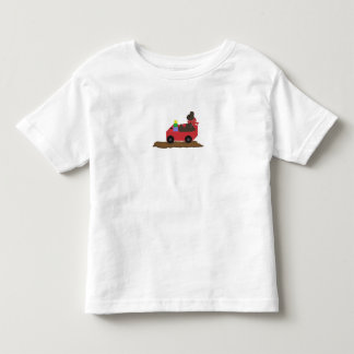 Camiseta Infantil Urso em Carrinho Vermelho