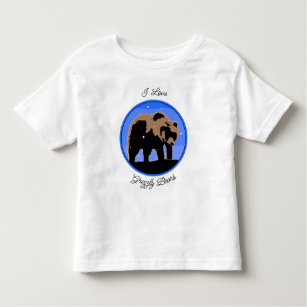 Camiseta Infantil Urso Grizzly no inverno - Arte original para a vid