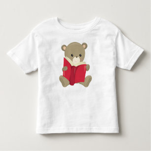 Camiseta Infantil Urso Indo Para A Escola, Urso Bonito, Urso Castanh