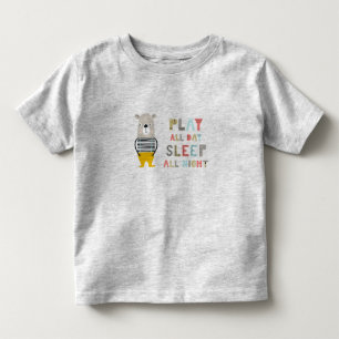 Camiseta Infantil Urso Menino Fofo Brinca o Dia Inteiro