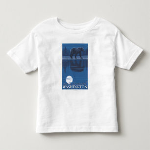 Camiseta Infantil Urso no luar - Mount Saint Helens,