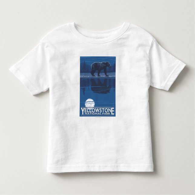 Camiseta Infantil Urso no luar - parque nacional de Yellowstone (Frente)