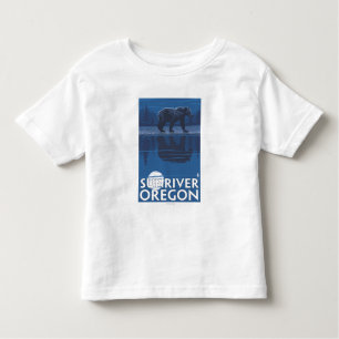 Camiseta Infantil Urso no luar - rio de Sun, Oregon