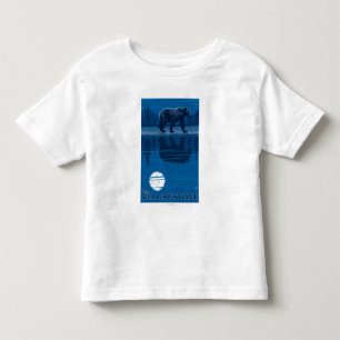 Camiseta Infantil Urso no luar - Yellowstone ocidental, Montana