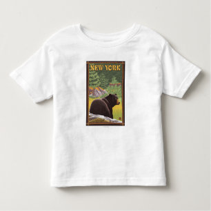 Camiseta Infantil Urso novo de YorkBlack na floresta
