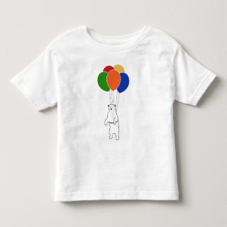 Camiseta Infantil Urso polar de voo com balões do aniversário