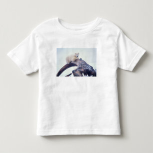 Camiseta Infantil Urso polar em cima de um osso da mandíbula de uma