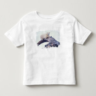 Camiseta Infantil Urso polar em cima de uma mandíbula de baleia de c