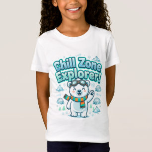 Camiseta Infantil Urso Polar Fofo Explorador da Zo