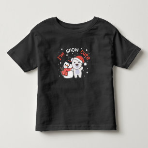 Camiseta Infantil Urso Polar, sou um Soldado de Neve Cute Snowman