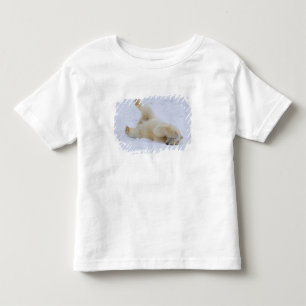 Camiseta Infantil urso polar, Ursus maritimus, filhote rolando
