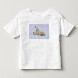 Camiseta Infantil urso polar, Ursus maritimus, filhote rolando