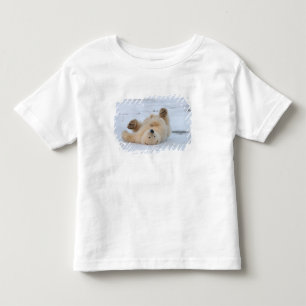 Camiseta Infantil urso polar, Ursus maritimus, filhote rolando 3