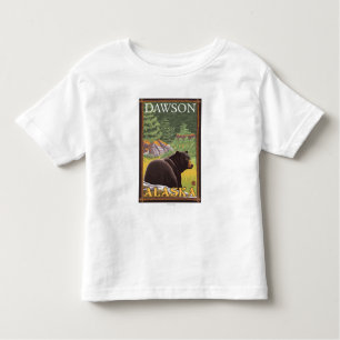 Camiseta Infantil Urso preto na floresta - Dawson, Alaska