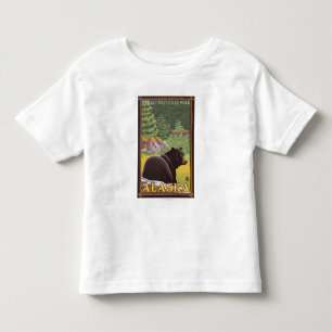 Camiseta Infantil Urso preto na floresta - parque nacional de